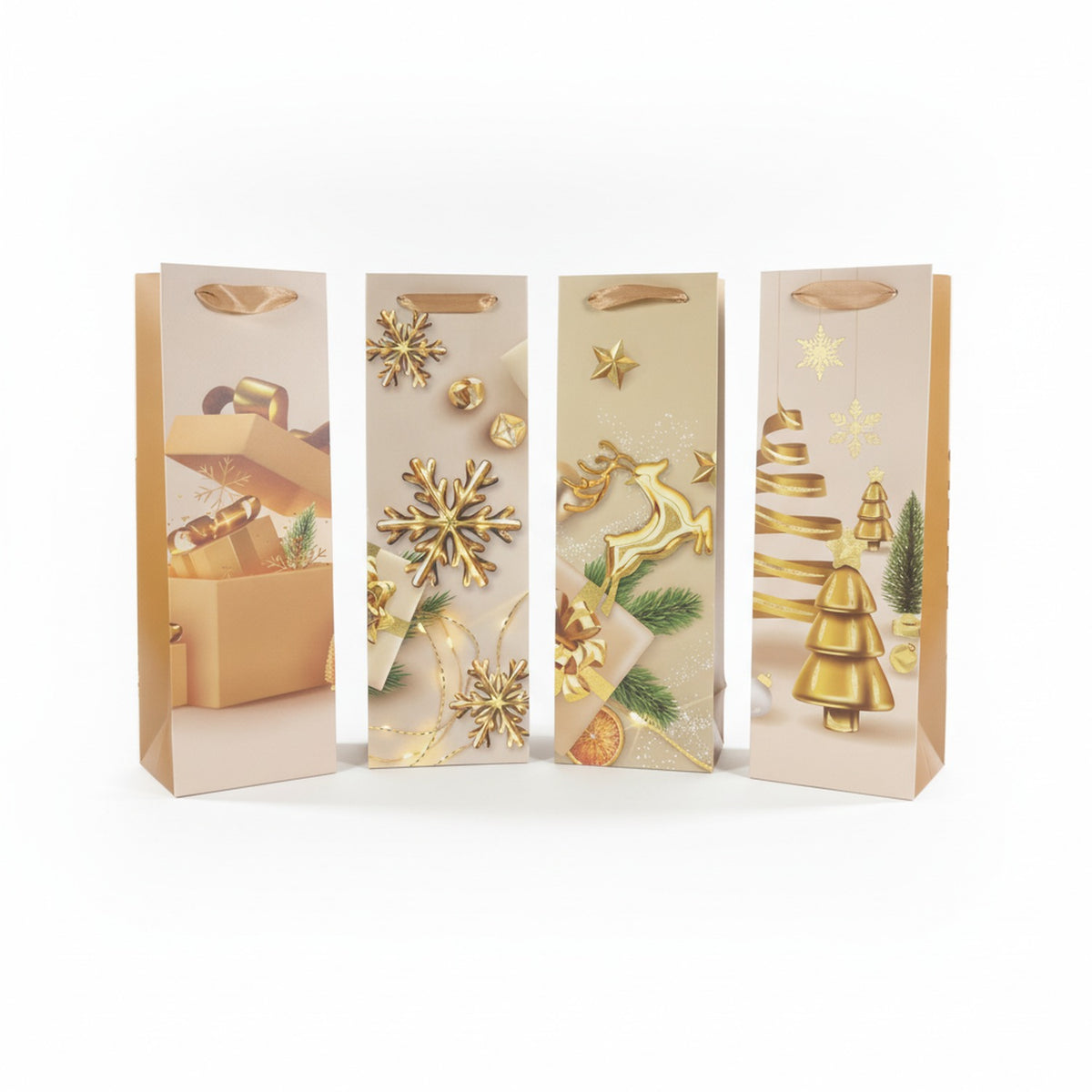 Set 10 Bolsas Regalos Navidad 36cm Vinos Espumantes