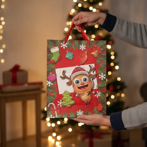 Set 10 Bolsas Navidad Regalos Relieve 30x40cm