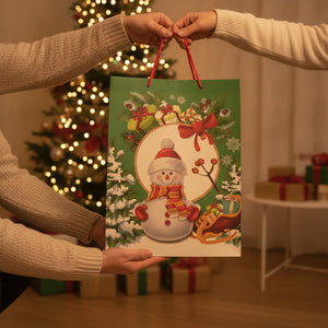 Set 10 Bolsas Navidad Regalos Relieve 30x40cm