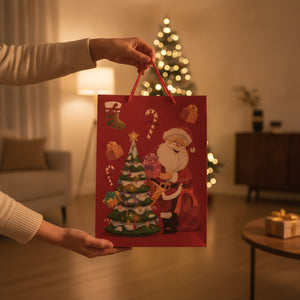 Set 10 Bolsas Navidad Regalos Relieve 30x40cm