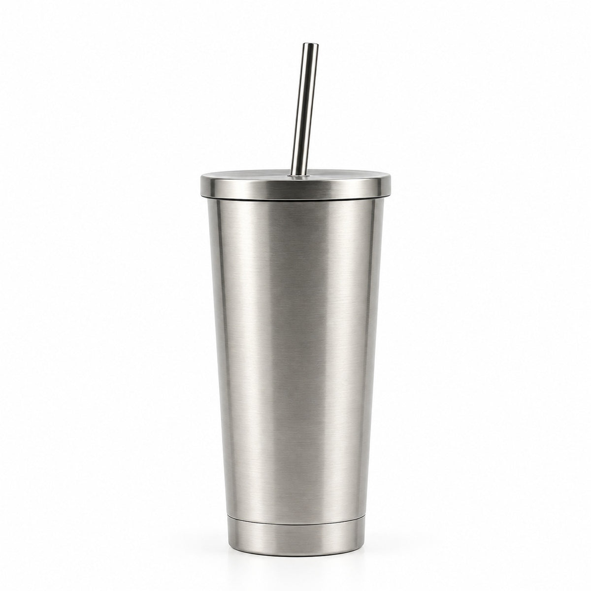 Vaso Termico Acero Inoxidable 600ml Con Bombilla Gris