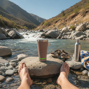 Vaso Termico Parlante Bluetooth 18cm Marron Con Destapador