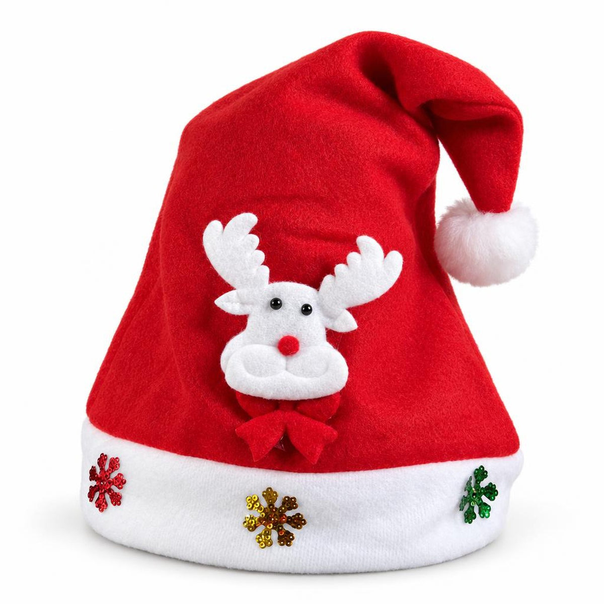 Gorro Navidad Reno Rojo Celebración Festividad 38cm