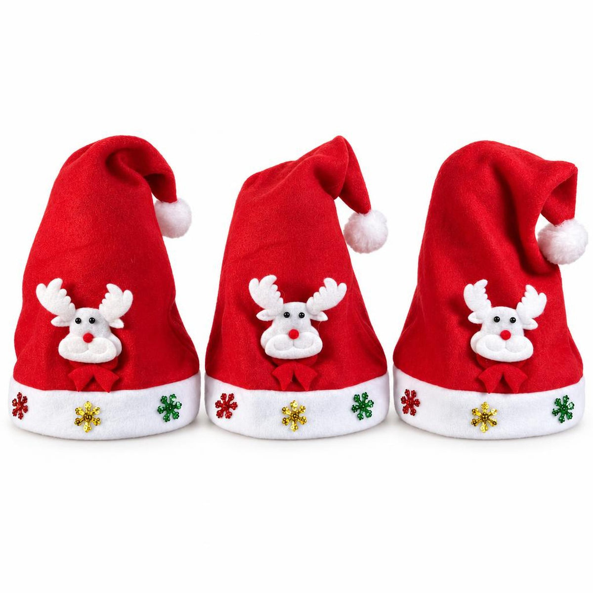 Pack 3 Gorros Navidad Reno 54cm