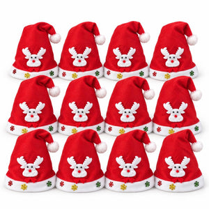 Pack 12 Gorros Navidad Reno 54cm Rojo