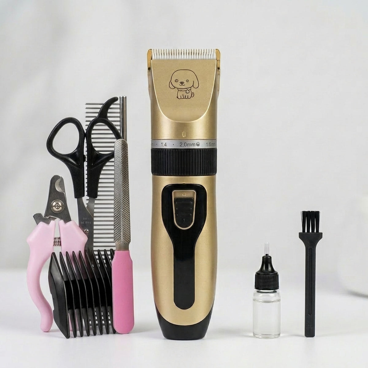 Kit Cortador Pelo Perros Inalámbrico 4 Peines Guía 15cm