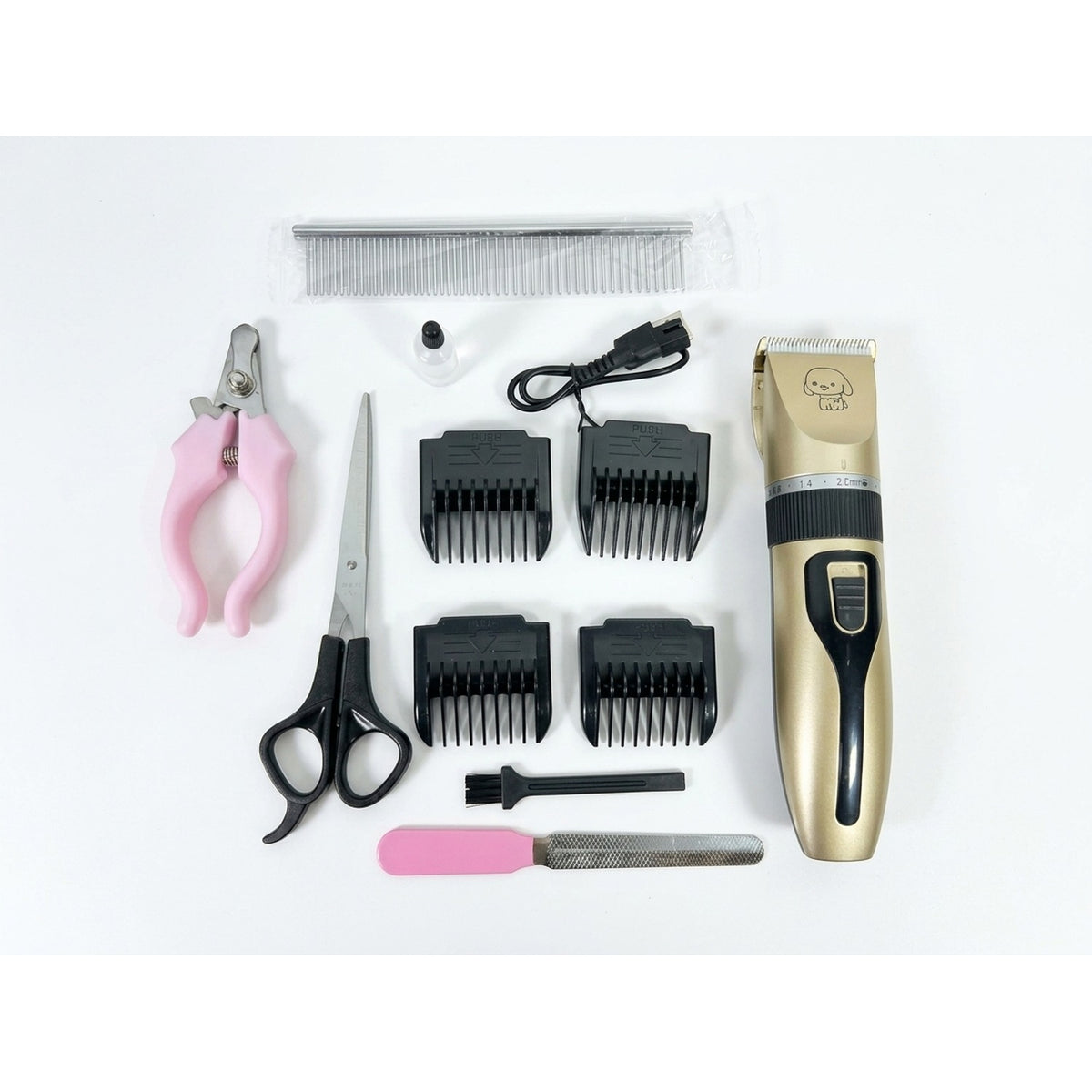Kit Cortador Pelo Perros Inalámbrico 4 Peines Guía 15cm