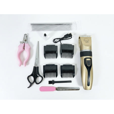 Kit Cortador Pelo Perros Inalámbrico 4 Peines Guía 15cm