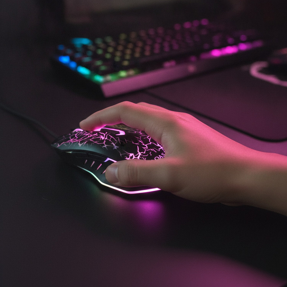 Mouse Gamer RGB 3200 DPI Regulable Cable 130cm