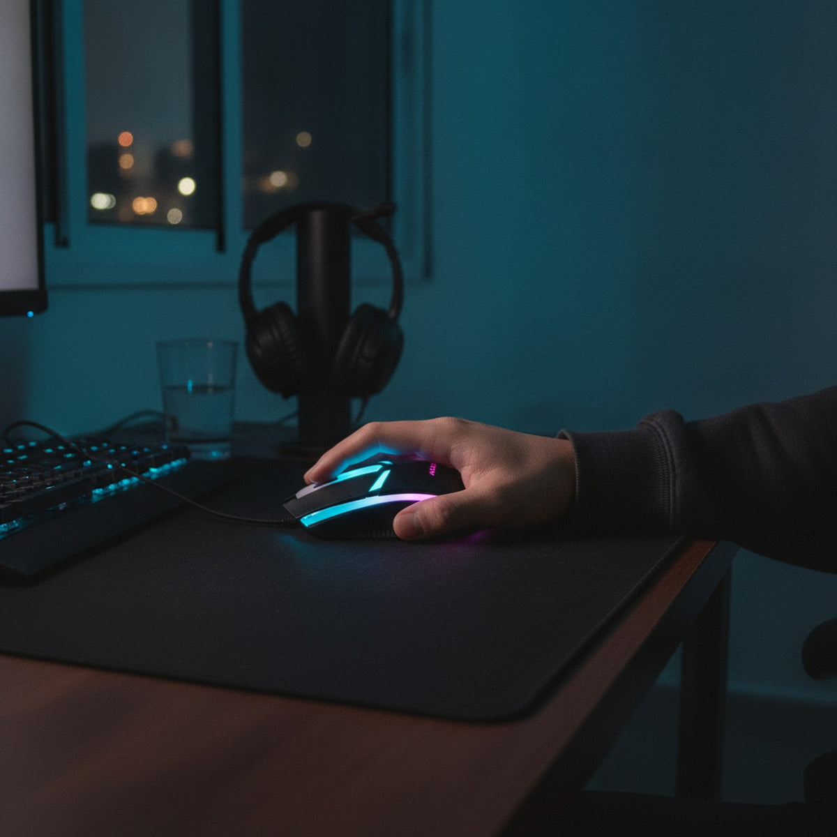 Mouse Gamer RGB Con Cable USB 1200 DPI Ergonómico
