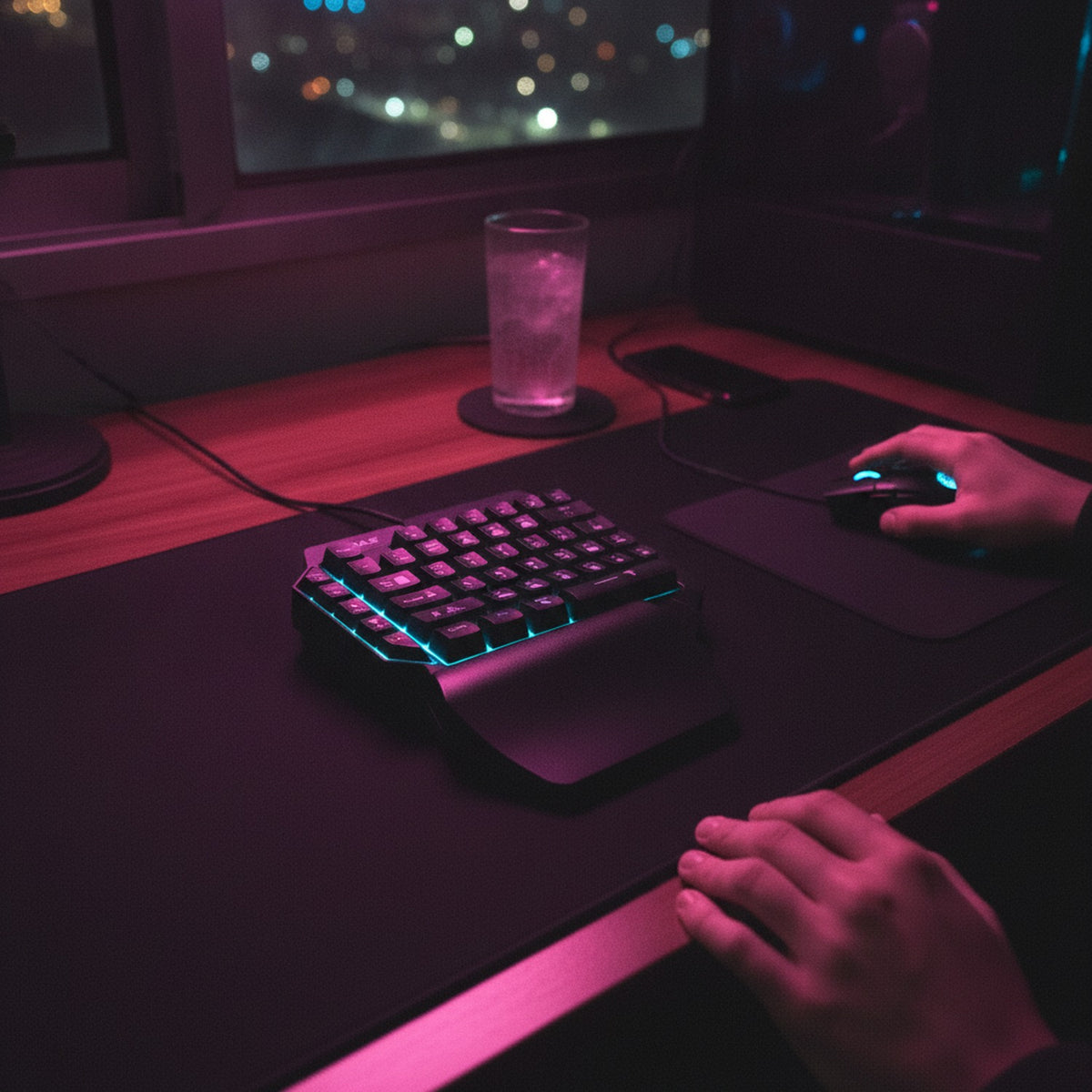 Teclado Gaming Mano Izquierda 39 Teclas RGB Con Cable USB