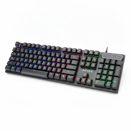 Teclado Gamer RGB 109 Teclas Español USB Negro Disparo