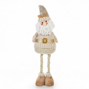 Muñeco Navideño Patas Extensibles 70cm Dorado