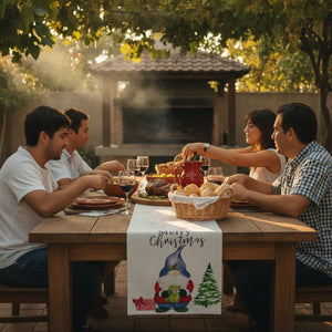 Centro Mesa Navideño Blanco 180x36cm Diseño Duende