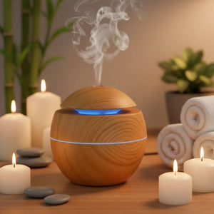 Pack 2 Humidificadores 12 Escencias Aspecto Madera Claro Relajación | Disparo.cl