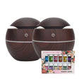 Pack 2 Humidificadores 12 Escencias Aspecto Madera Oscuro Relajación | Disparo.cl