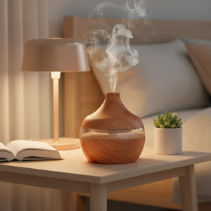 Humidificador Aromatizador Escencias Forma Grano Madera Claro | Disparo.cl