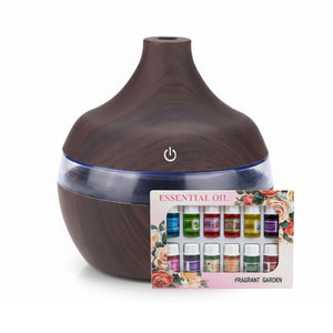 Pack Humidificador Aromatizador 12 Escencias Forma Grano Madera Oscuro | Disparo.cl
