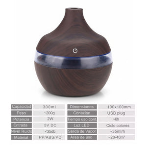 Pack Humidificador Aromatizador 12 Escencias Forma Grano Madera Oscuro | Disparo.cl