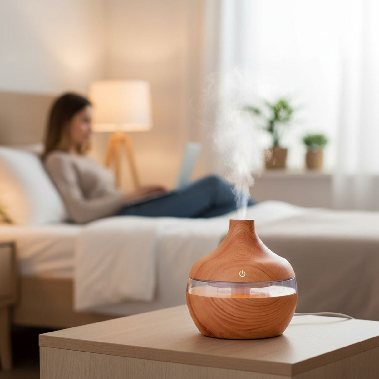 Pack Humidificador Aromatizador 12 Escencias Forma Grano Madera Claro | Disparo.cl