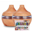 Pack 2 Humidificadores Aromatizador 12 Escencias Forma Grano Madera Claro | Disparo.cl