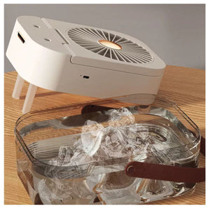 Ventilador humidificador USB blanco de 22cm, portátil y silencioso, ideal para oficinas y dormitorios, con control ajustable y tanque de 300ml.-1-2-1
