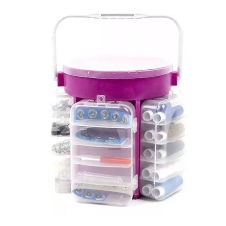 Costurero organizador de 210 piezas en plástico resistente, compacto y colorido, ideal para proyectos de costura y reparaciones.-1-1-1