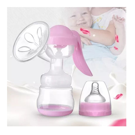 Extractor de leche manual rosa, ergonómico y libre de BPA. Ideal para mamás, fácil de usar y limpiar, perfecto para almacenar leche materna.-1-2-1