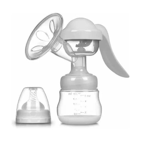 Extractor de leche manual blanco, ergonómico y portátil, fabricado en plástico BPA-free. Ideal para lactancia materna en cualquier lugar.-1-1-1