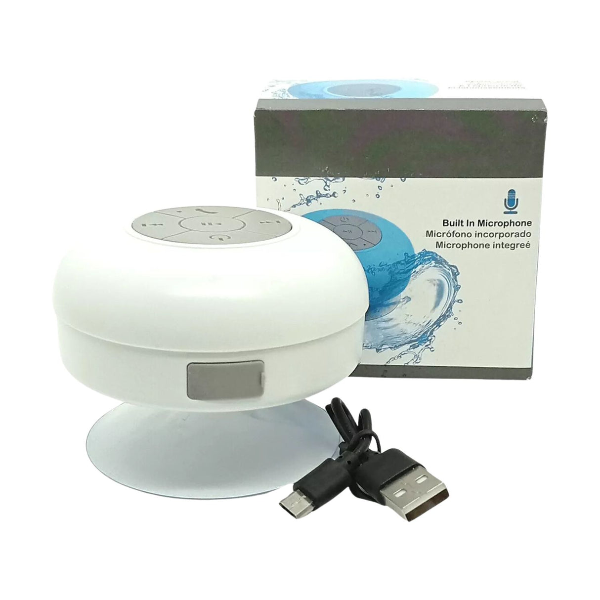 Parlante Bluetooth portátil resistente al agua de 9 cm, con batería de 10 horas y diseño en silicona, ideal para duchas y actividades al aire libre.-2