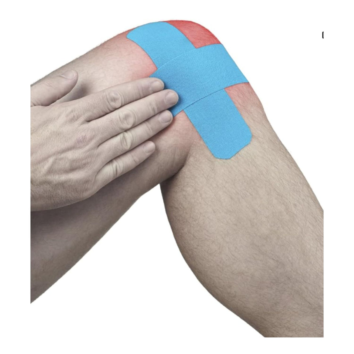 Cinta Kinesiológica azul de 500 cm, elástica y transpirable, ideal para soporte muscular y alivio del dolor en deportes y rehabilitación.-1-4-1