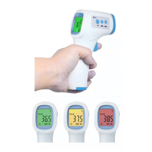 Termómetro láser violeta de 14 cm, medición infrarroja sin contacto, pantalla LCD retroiluminada, ideal para cocina e industria.-1-4-1