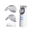 Nebulizador compacto blanco de 10 cm, portátil y eficiente para tratamientos respiratorios en casa o viajes. Ideal para asma y EPOC.-1-1-1