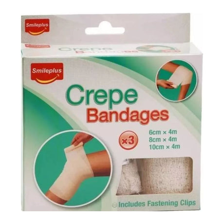 Bendajes multiuso blancos de algodón elástico, 4cm, 6cm y 8cm, ideales para soporte de lesiones y comodidad. Perfectos para deportes y cuidados.-1-2-1