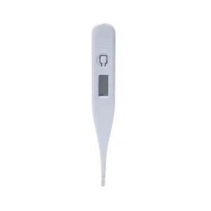 Termómetro digital blanco de 12 cm, ligero y resistente al agua, ideal para medir temperatura corporal y alimentos con pantalla LCD clara.-1-1-1