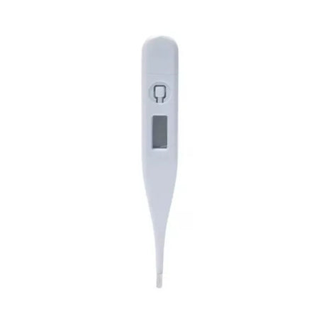 Termómetro digital blanco de 12 cm, ligero y resistente al agua, ideal para medir temperatura corporal y alimentos con pantalla LCD clara.-1-1-1