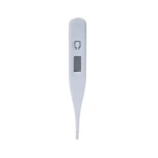 Termómetro digital blanco de 12 cm, ligero y resistente al agua, ideal para medir temperatura corporal y alimentos con pantalla LCD clara.-1-1-1