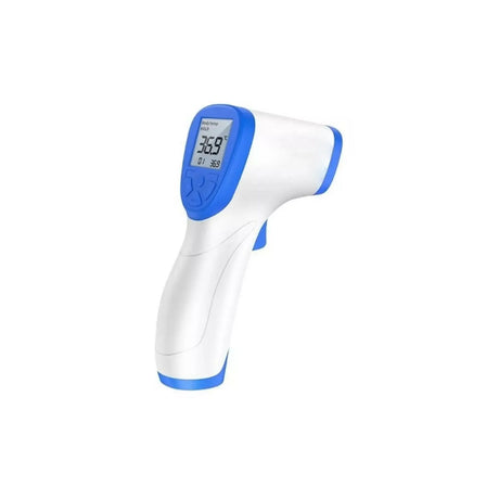 Termómetro láser digital azul, plástico ABS, medición sin contacto, pantalla LCD, ideal para cocina e industria, resistente y duradero.-1-1-1