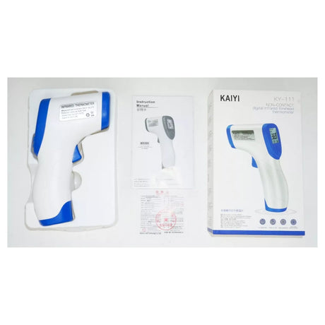 Termómetro láser digital azul, plástico ABS, medición sin contacto, pantalla LCD, ideal para cocina e industria, resistente y duradero.-1-2-1