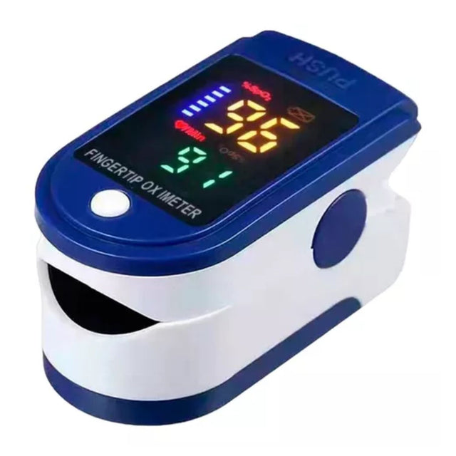 Oxímetro digital blanco de 6 cm, portátil y ergonómico, mide SpO2 y pulso con pantalla LED clara. Ideal para monitoreo de salud.-1-1-1