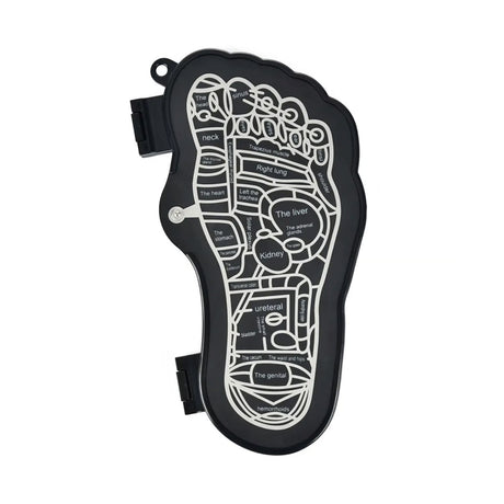 Electro Masajeador de Pies negro, ergonómico y compacto, con múltiples intensidades para aliviar estrés y fatiga en pies cansados.-1-2-1