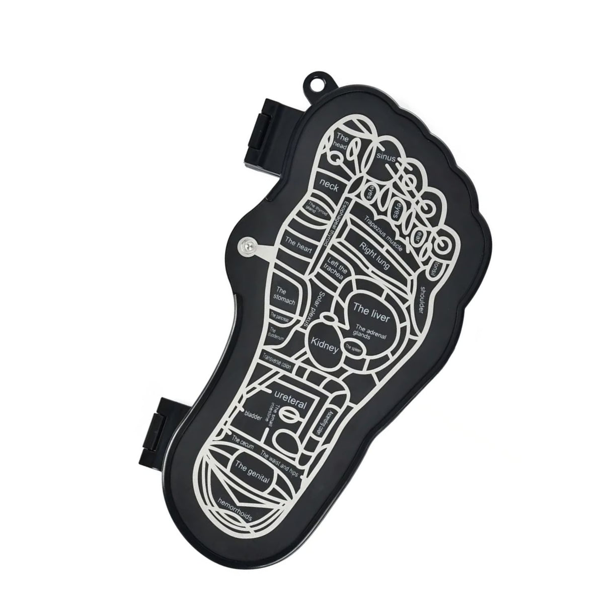 Electro Masajeador de Pies negro, ergonómico y compacto, con múltiples intensidades para aliviar estrés y fatiga en pies cansados.-1-4-1