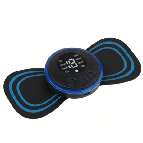 Mini masajeador eléctrico portátil negro de 13 cm, con múltiples niveles de vibración para aliviar tensión muscular en cualquier parte del cuerpo.-1-1-1