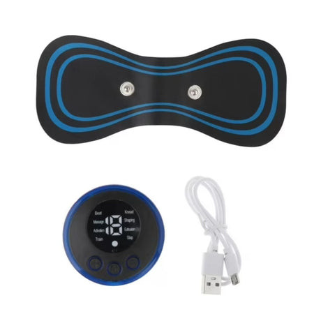 Mini masajeador eléctrico portátil negro de 13 cm, con múltiples niveles de vibración para aliviar tensión muscular en cualquier parte del cuerpo.-1-2-1