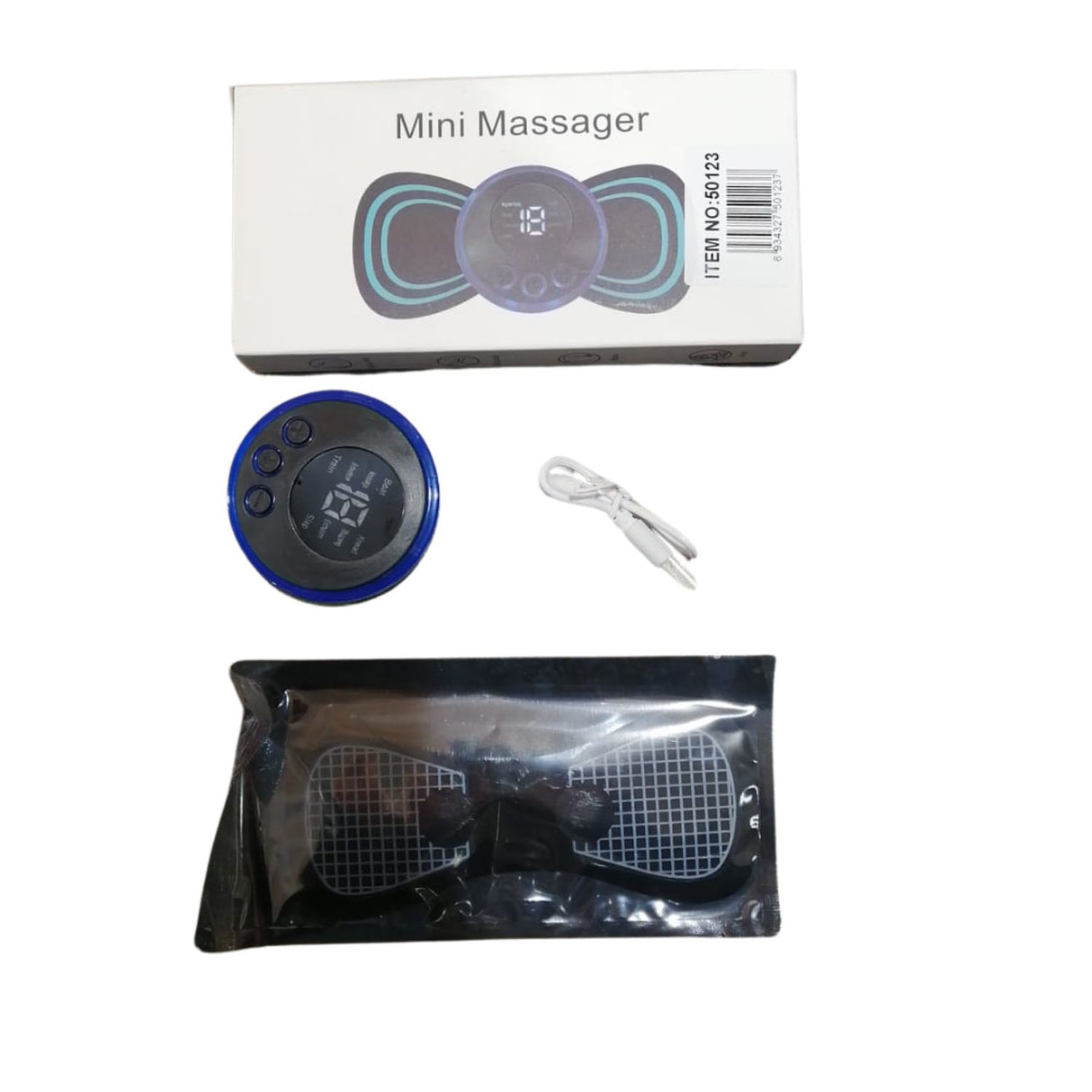 Mini masajeador eléctrico portátil negro de 13 cm, con múltiples niveles de vibración para aliviar tensión muscular en cualquier parte del cuerpo.-1-4-1