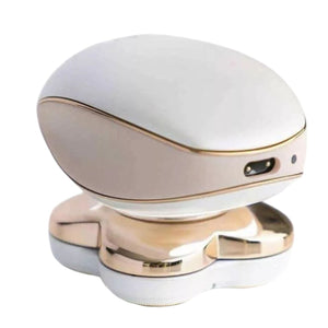 Depiladora rosa compacta de 10 cm con cuchillas de acero inoxidable, ideal para uso diario en piernas y axilas. Eficaz y ergonómica.-1-3-1