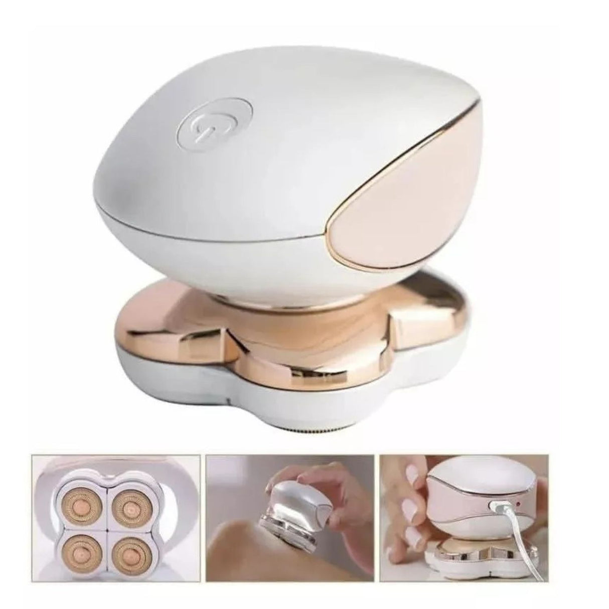 Depiladora rosa compacta de 10 cm con cuchillas de acero inoxidable, ideal para uso diario en piernas y axilas. Eficaz y ergonómica.-1-4-1