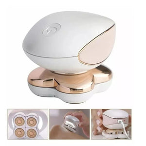 Depiladora rosa compacta de 10 cm con cuchillas de acero inoxidable, ideal para uso diario en piernas y axilas. Eficaz y ergonómica.-1-4-1