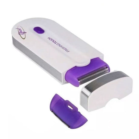 Depiladora portátil blanca de 12 cm, con cuchillas de acero inoxidable, compacta y eficaz para piernas, axilas y bikini. Ideal para viajes.-1-1-1
