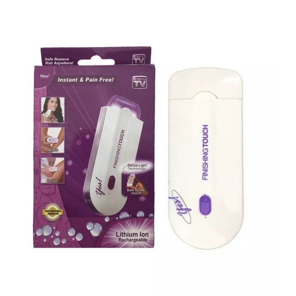 Depiladora portátil blanca de 12 cm, con cuchillas de acero inoxidable, compacta y eficaz para piernas, axilas y bikini. Ideal para viajes.-1-4-1